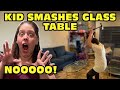 Kid Temper Tantrum Smashes Glass Table With Hammer Mom Freaks Out Original