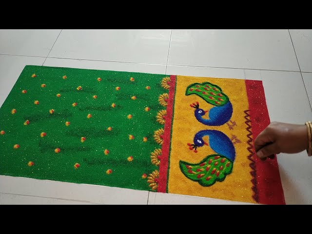 Rangoli design of saree by poonam bichkar