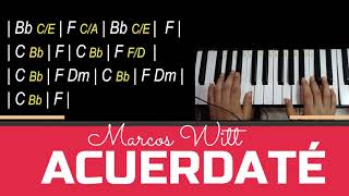 Acuérdate - Marcos witt - Tutorial - piano