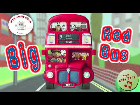 Big Red Bus | Little Woolly Vision - Stop-Motion Animated Nursery Rhymes & Kids Songs