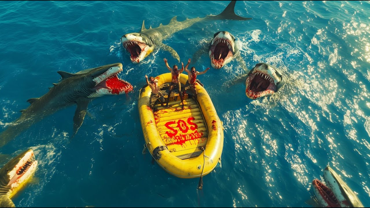 Soldados estão 30 dias em BOTE perdido no OCEANO, e SE ENCOSTAREM na água SERÃO PEGOS pelos TUBARÕES