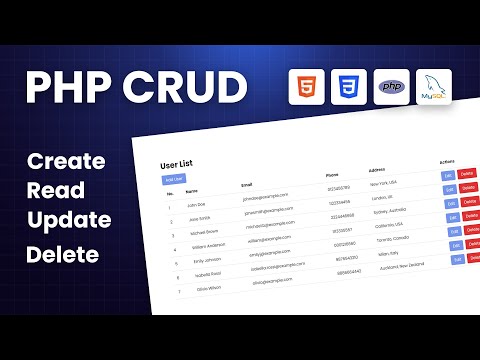 Create CRUD Operations Using HTML CSS PHP & MySQL Database