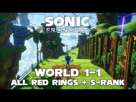 SONIC FRONTIERS - All RED RINGS in World 1-1 and how to get S-Rank [100%]