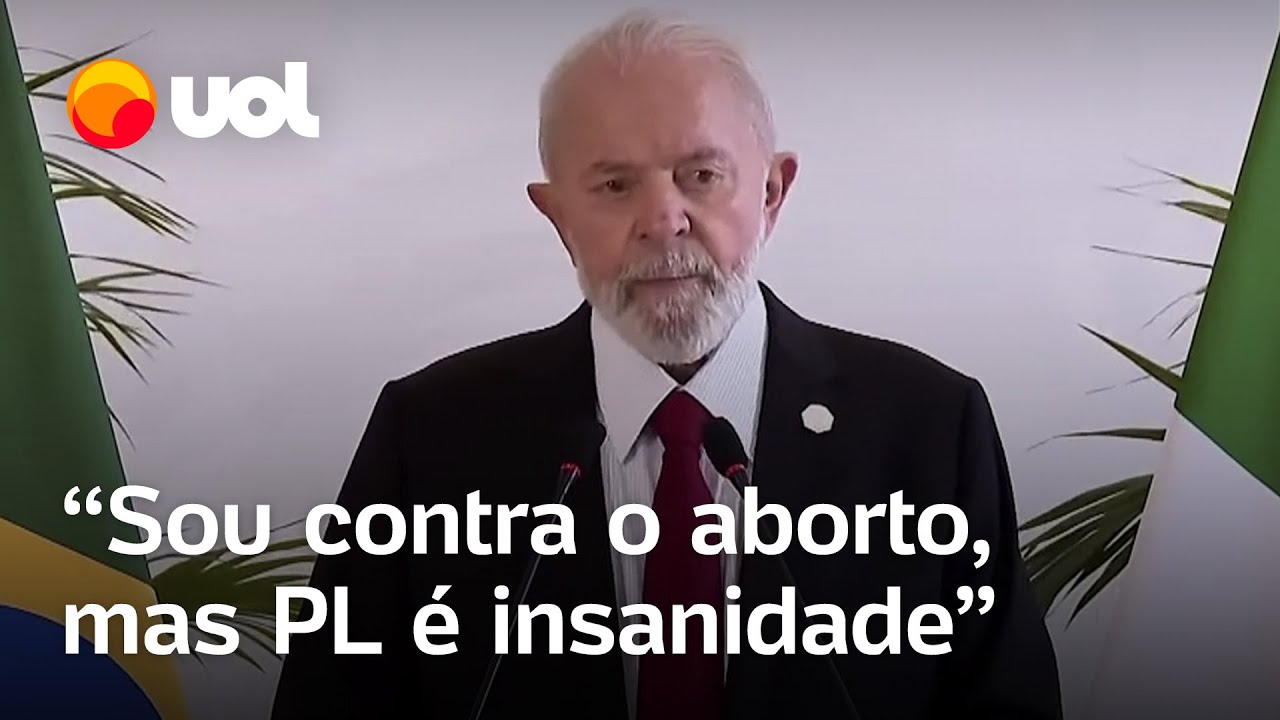 Lula diz que é contra o aborto, mas que PL é 'no mínimo uma insanidade’