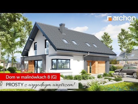 Dom w malinówkach 8 (G) to prosta bryła, ekonomiczna budowa, wygodne wnętrze