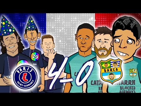 😲4-0! PSG vs BARCELONA😲🎤 The Song🎤MSN go down together in Paris (Champions League 2017)