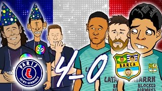😲4-0! PSG vs BARCELONA😲🎤 The Song🎤MSN go down together in Paris (Champions League 2017)