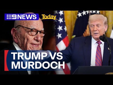 Donald Trump doubles down on threats to sue media tycoon Rupert Murdoch | 9 News Australia