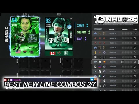 BEST NEW LINE COMBOS TO ACTIVATE 2/7 I NHL 26 HUT