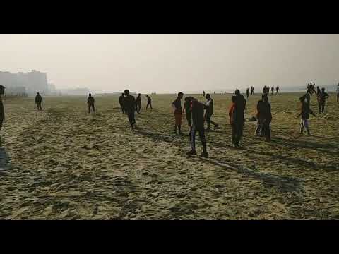 Students were playing football at the sea Beach (Cox’s Bazar)