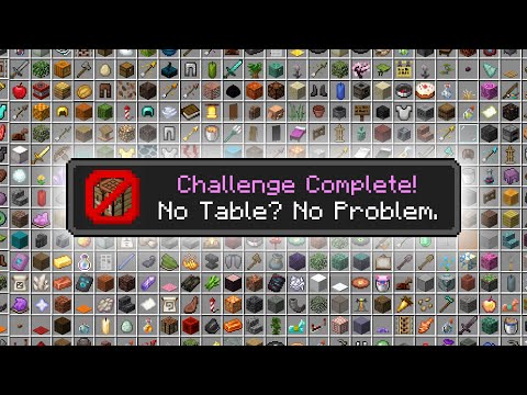 Obtaining Every Minecraft Item without a Crafting Table