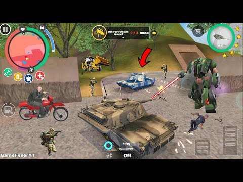 Rope Hero: Vice Town (Military Tank Fight Police Tank)Bike Road Race Challenge - Android Gameplay HD