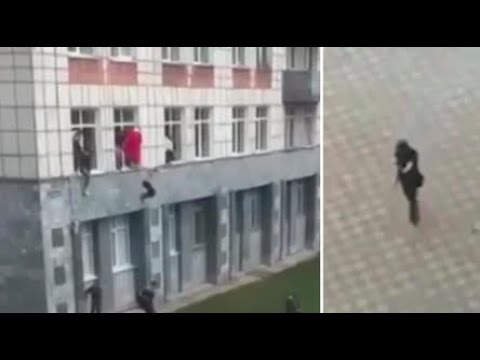 Här flyr de i panik • Skottlossning på ryskt universitet