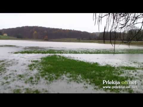 Poplavljen travnik v Žerovincih