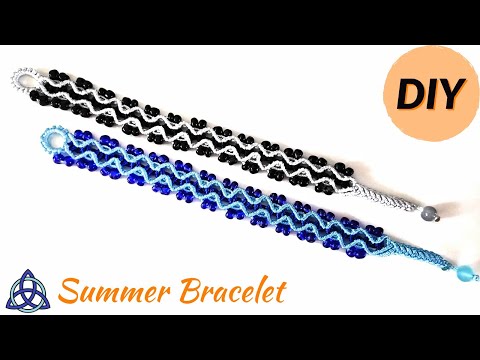 Macrame Beaded Bracelet Tutorial Summer Bracelets Easy Bracelet for beginners
