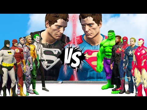 RED SUPERMAN VS BLACK SUPERMAN | DC VS MARVEL  | EPIC BATTLE