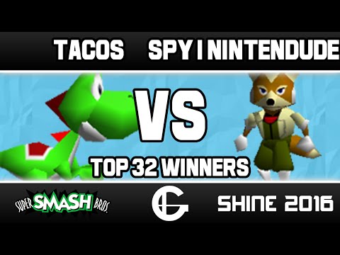 Tacos (Yoshi) VS SPY | Nintendude (Fox) | Shine 2016 | 64 Top 32 Winners Quarters