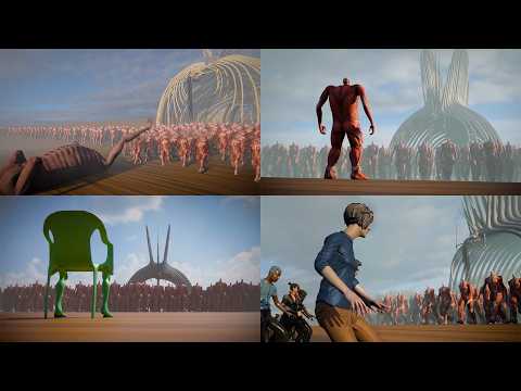 ALL Titans vs 1.000.000. Colossal Titans - The Rumbling №5