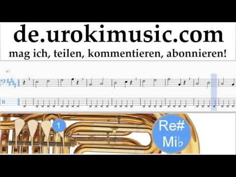 Tuba Lernen David Guetta, Justin Bieber - 2U Tabulatur Teil#1 Übungen um-i995