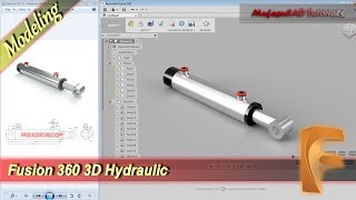 Fusion 360 Tutorial 3d Modeling Hydraulic + Render Practice Exercise 16