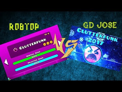 "Clutterfunk" by RobTop vs. "Clutterfunk 2017" by GD Jose | Geometry Dash 2.1