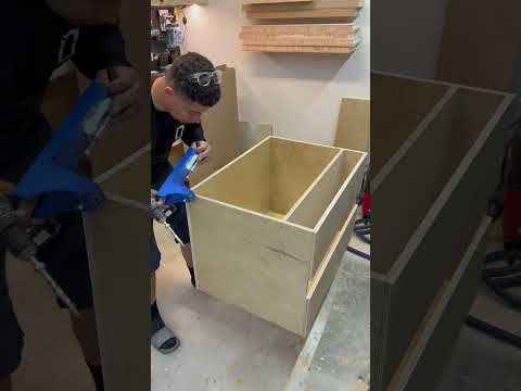 Easy button for cabinet building! #woodworking #woodwork #diy #build #design #cabinet