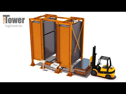 Automatic storage system with 2 access points