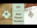Making Real Hydrangea Flower Jewelry UV Resin Pendant Tutorial DIY Jewellery
