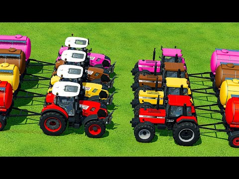 CASE vs CLAAS TRACTORS & FUEL TANKS PARKOUR - Farming Simulator 22