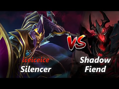 iceiceice offlane Silencer vs Shadow Fiend/Vengeful Spirit | First 10 minutes