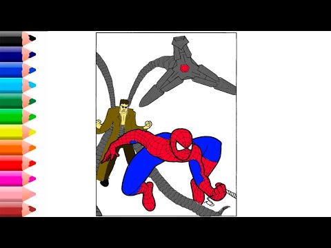 Spider Man Vs Doctor Octopus coloring pages || how to paint spider man?