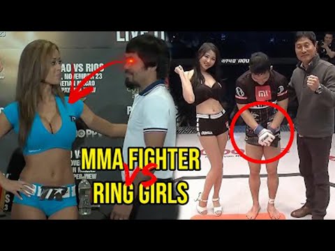 MMA BEST MOMENTS, FIGHTER VS RING GIRLS, INAPPROPRIATE MOMENTS IN MMA AND BOXING PART 2