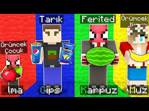 ALFABETİK SIRAYLA YEMEK CHALLENGE 🍎🍌 - Minecraft