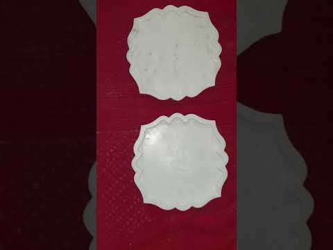 Handmade Antique Shape Pure Makrana Marble Tray For Home And Hotel Decoration