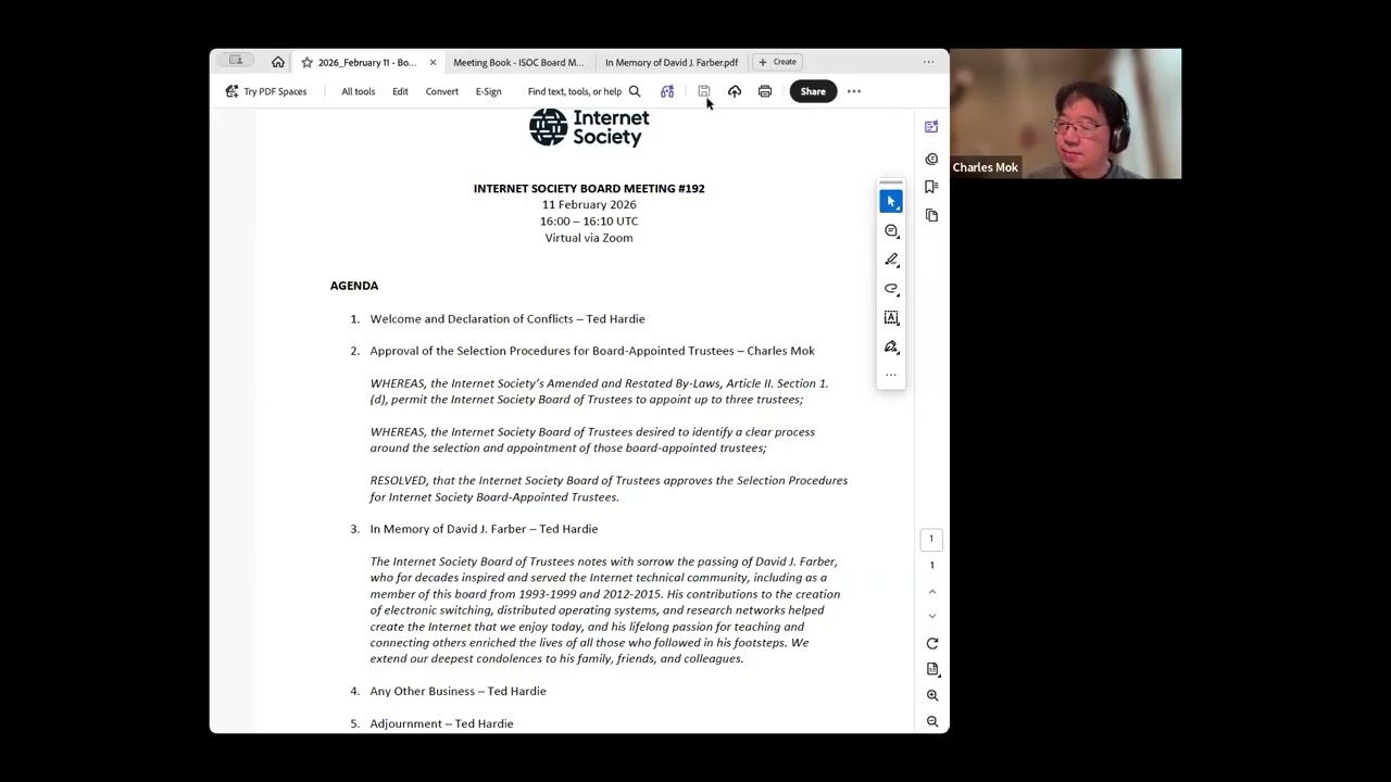 Internet Society Board of Trustees Meeting 192