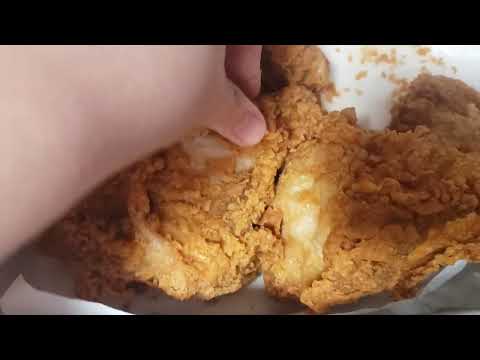 Eating the skin off of the chicken