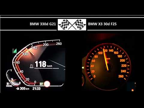 BMW 330d G21 VS. BMW X3 30d F25 - Acceleration 0-100km/h
