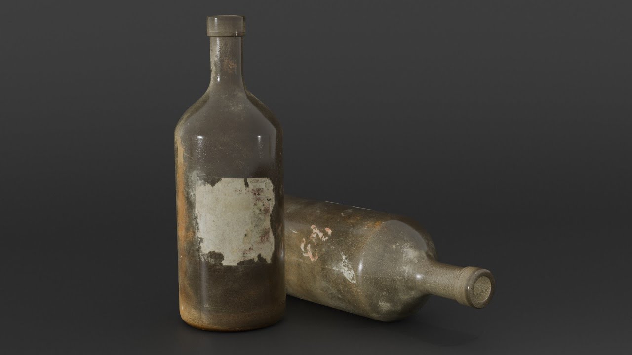 Bottles Collection Old Glass 3D Model
