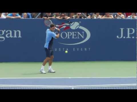 Roger Federer - 3 Slice Backhands (in real time)