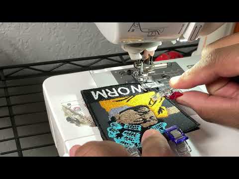 How to Embroider: adding Velcro to a patch // Brother SE625