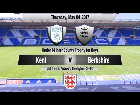 U14 Inter County Trophy Final for Boys: Kent Schools' FA v Berkshire Schools' FA