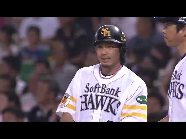 6回裏 ホークス・松田 タイムリーヒットで勝ち越し!!  2014/6/3 H-G