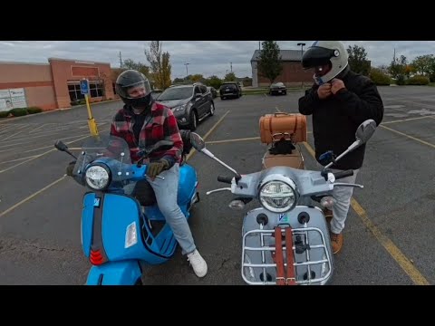 Running errands with my son on the Vespa 2025 GTS 310 Supersport and 2023 Primavera Picnic