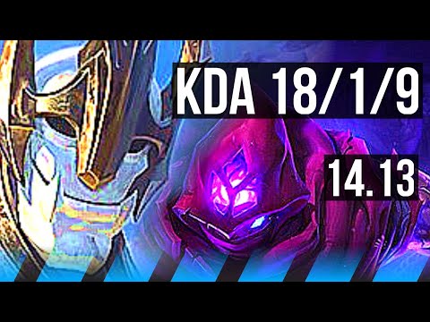 GALIO vs MALZAHAR (MID) | 18/1/9, 39k DMG, 7 solo kills, 66% winrate | TR Grandmaster | 14.13