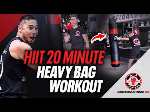 20 minute elevated Heavy Bag Workout for Kickboxing and Muay Thai Class