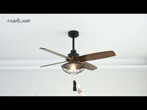 Vídeo de Ventilador AQUILO DC Roble y Negro 6 Velocidades | Fabrilamp