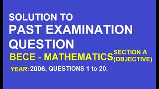 Download Lagu BECE Math Objective 2006, Questions 1 to 20, For Junior High School, JHS Thumbnail