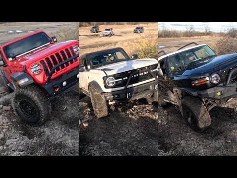 Toyota FJ Cruiser vs  Jeep Gladiator vs First Edition Ford Bronco! The Battle at Lemont Hill