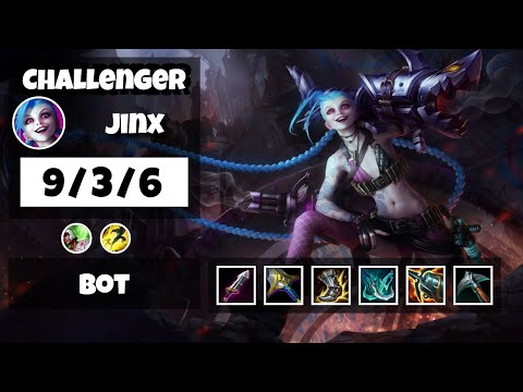 Jinx Gameplay Challenger Replay S11 - 11.6 Bot Lane (9/3/6) - NA