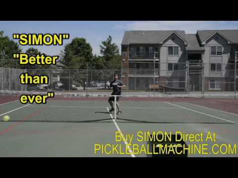 Simon2 pickleball throwing machine. Overheads using adjustable "ramp". Only available with Simon2.